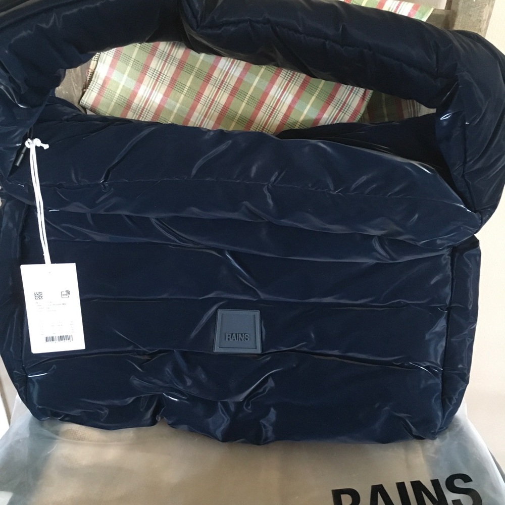 Rains Navy Quilted Bag